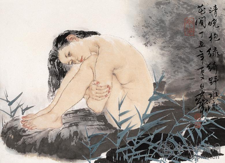 何家英 1997年作 少女图 镜心 设色纸本