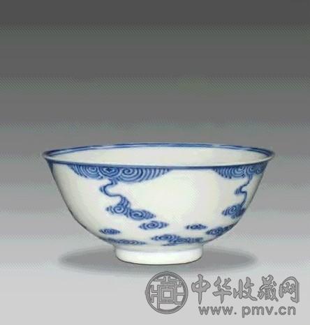 清光绪 青花祥云碗