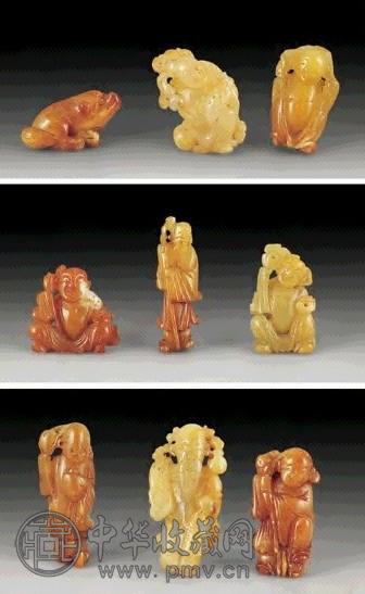 清寿山石雕童子(9件) 收藏资讯|艺术家|书画家|书画名人|书法家-中华收藏网