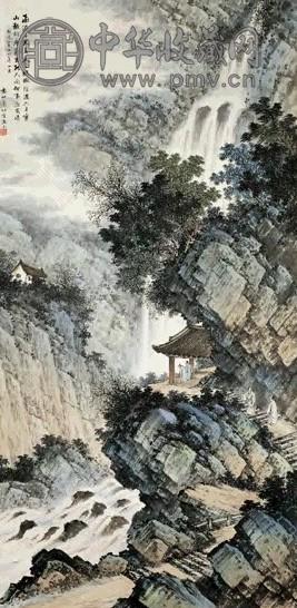 袁松年 观瀑图 轴