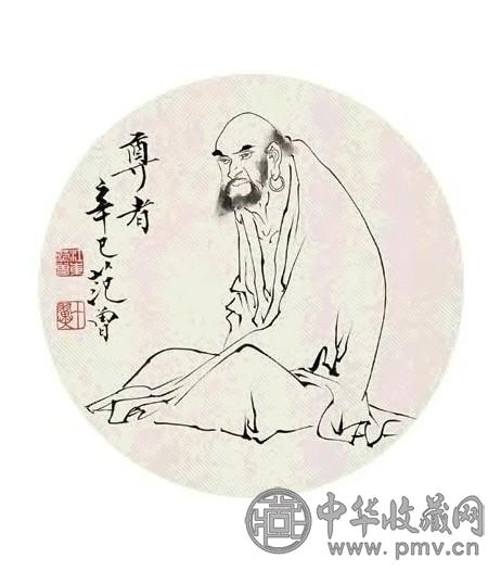 范曾 2001年作 尊者 镜心 设色日本纸