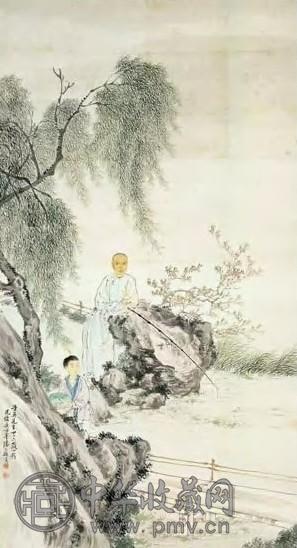 近代 潘振镛 人物 轴