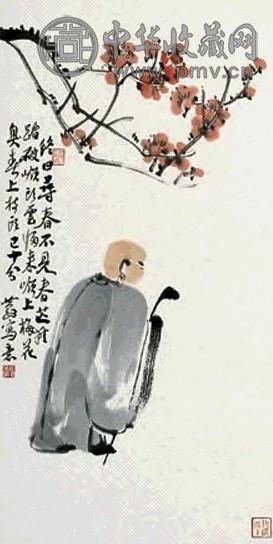 张世刚 寻梅 立轴 设色纸本