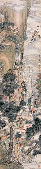 黄山寿 人物 立轴 设色纸本