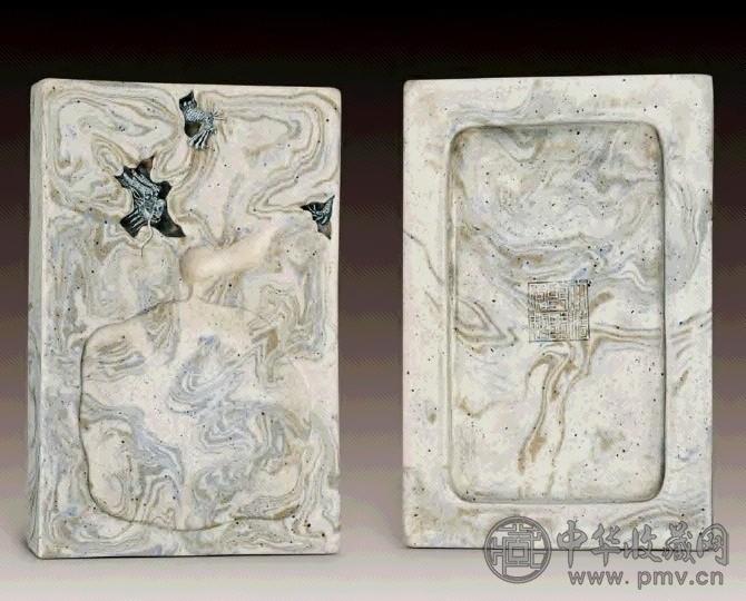 清乾隆 石纹瓷砚