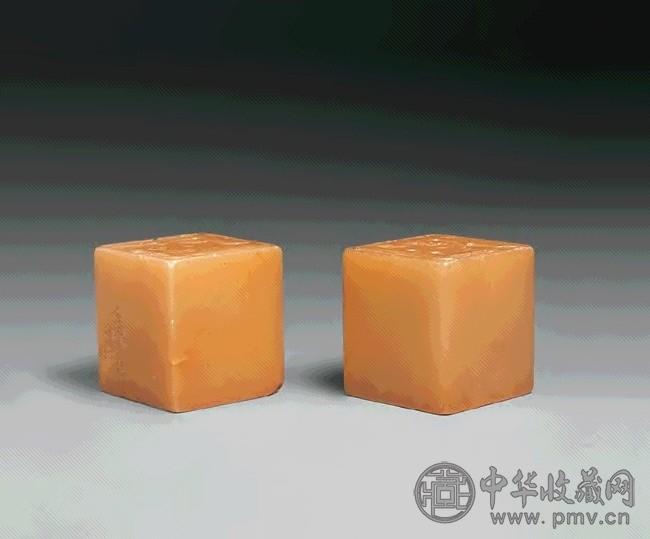 清 芙蓉石正方章(2枚)