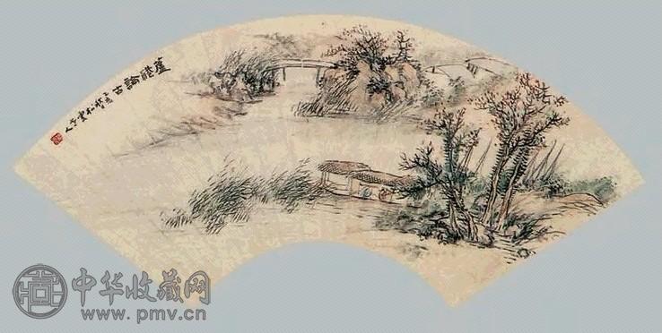 萧煦 山水 扇面 纸本