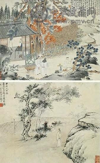 改篑 清 爱菊图 轴(2帧)