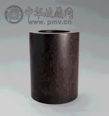 清 紫檀素面笔筒