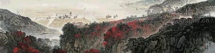 宋文治 1977年作 南浦轻帆图 横披 设色纸本