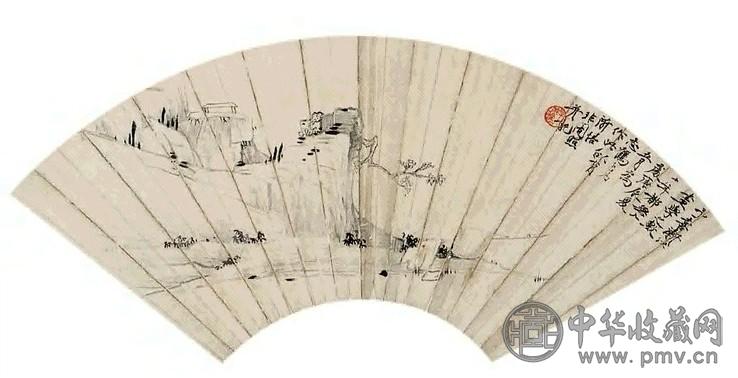 于非闇 山水 扇面 水墨纸本