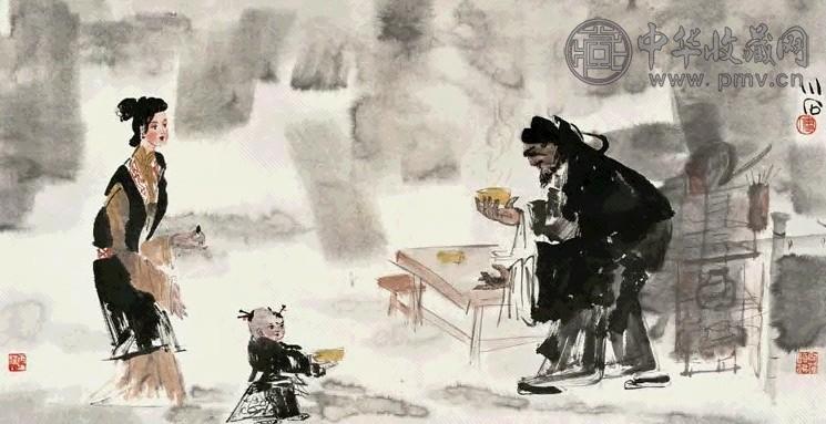 当代 傅小石 敬酒图 横披