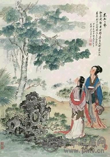 郭慕熙 2004年作 东吴二乔 镜心 设色纸本