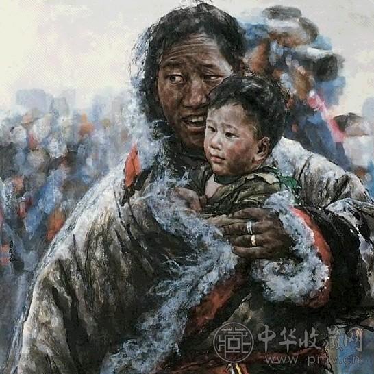 南海岩 母子情 镜心 设色