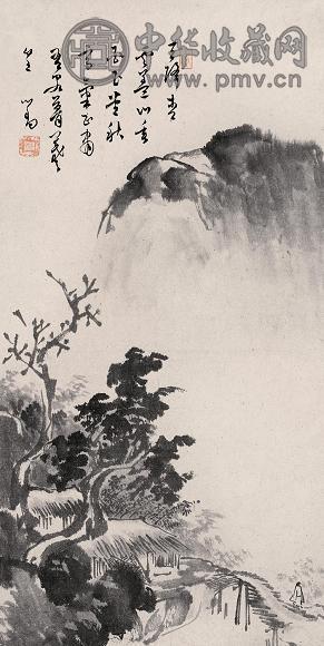 溥儒 1952年作 秋山草堂图 立轴 设色纸本