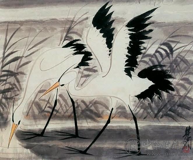 林风眠 白鹭图 轴 纸本设色