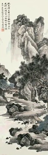 吴湖帆 1940年作 抱琴归去 立轴 设色纸本