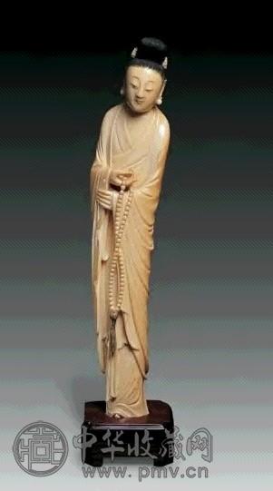 清 象牙妇人站像