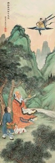 叶曼叔 南极星辉图 轴 纸本设色