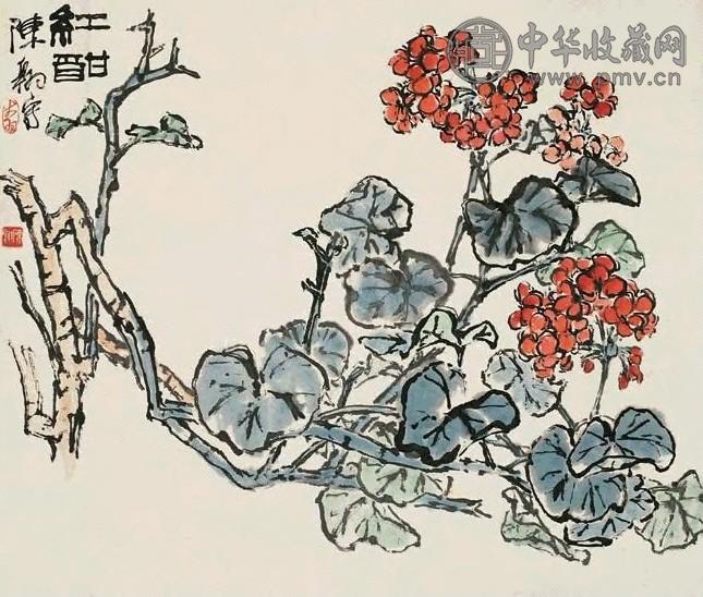 陈大羽 红酣 立轴 设色纸本