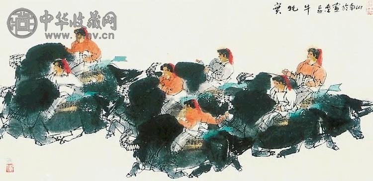 马西光 人物 牛 镜心 纸本