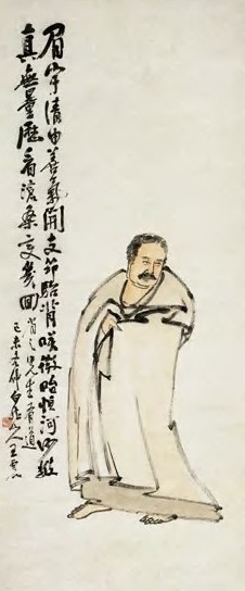 王震 近代 人物 轴