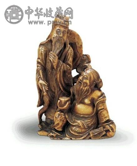 清中期 寿山石雕仙人摆件