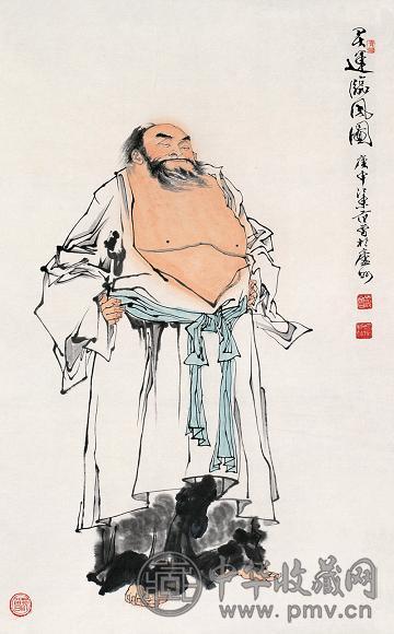 范曾 1980年作 灵运临风图 镜心 设色纸本