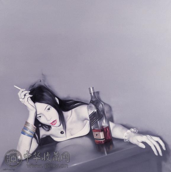 何森 2004年 一瓶威士忌 布面 油画