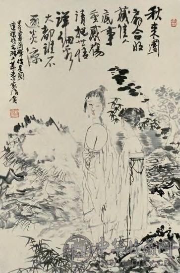 刘国辉 人物 立轴 墨色纸本