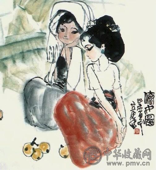 卢沉 人物 镜心 纸本