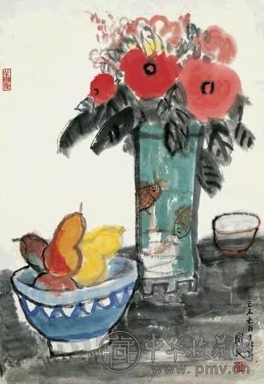 近现代 关良 静物 镜心