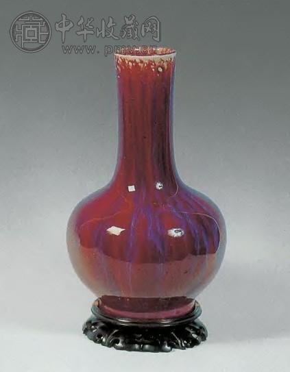 清 仿钧釉瓶(连座)