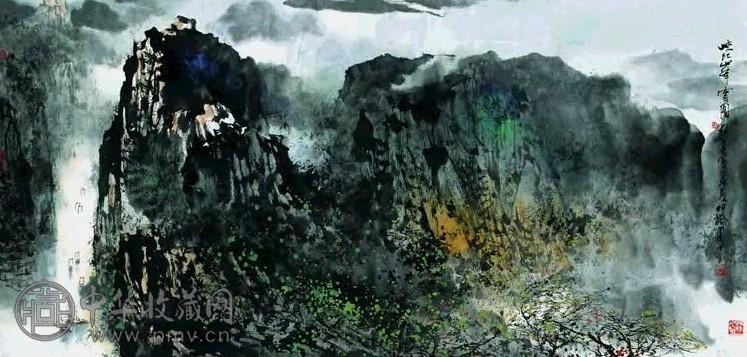 刘懋善 峡江峰云图 立轴 纸本