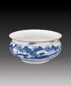 清康熙 青花山水炉