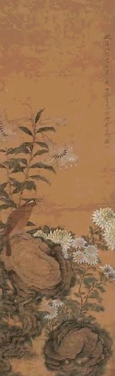 蔡含 花鸟 立轴 设色绢本