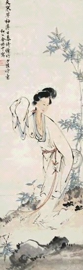 金协中 仕女 立轴 纸本