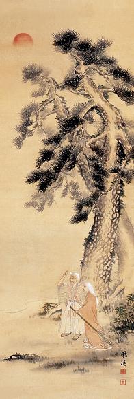 凤礼松下老人立轴设色绢本收藏资讯|艺术家|书画家|书画名人|书法家