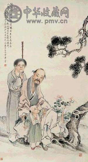 曹华 1916年作 人物 立轴