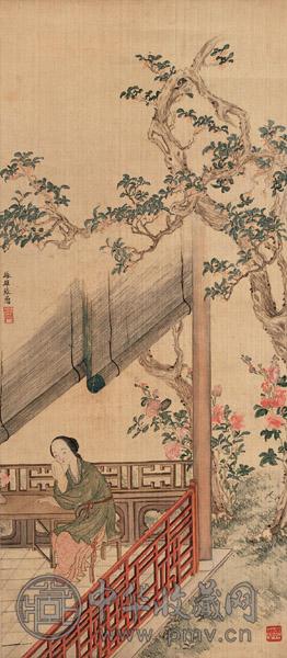 张愚 仕女 镜心 设色绢本