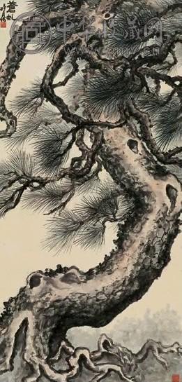 陶冷月 苍虬 立轴 设色纸本