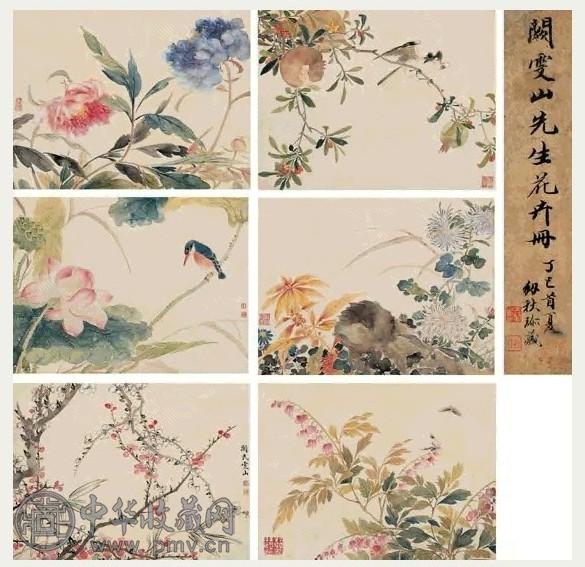 阙岚 四季清兴册 册页(12开) 设色绢本