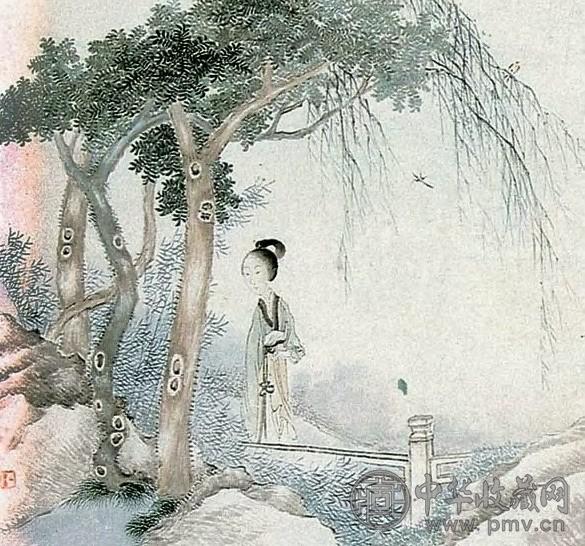 沙馥 近现代 仕女图 册页(8开选1)