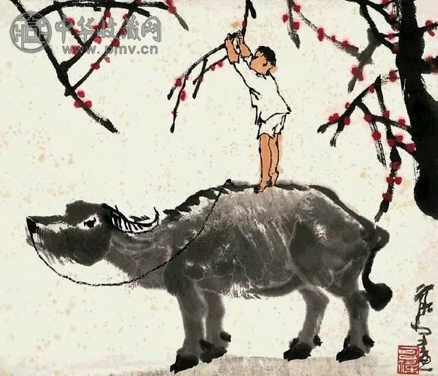 李可染 牧童折花图 轴