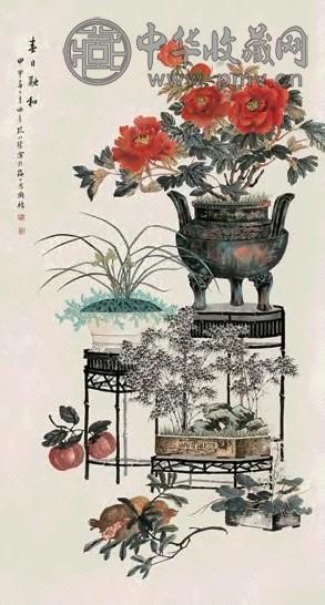 孔小瑜 春日融和 立轴 设色纸本
