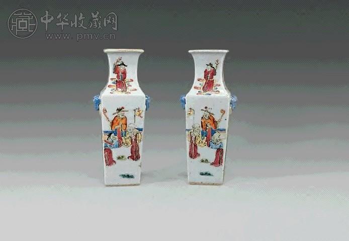 清同治粉彩八仙方瓶(1对) 收藏资讯|艺术家|书画家|书画名人|书法家