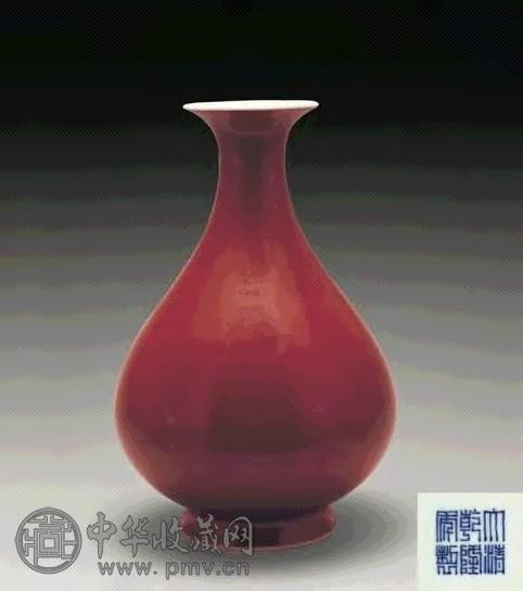 清乾隆 红釉玉壶春瓶