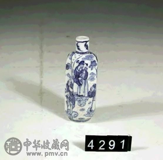 清康熙 青花八仙八棱烟壶