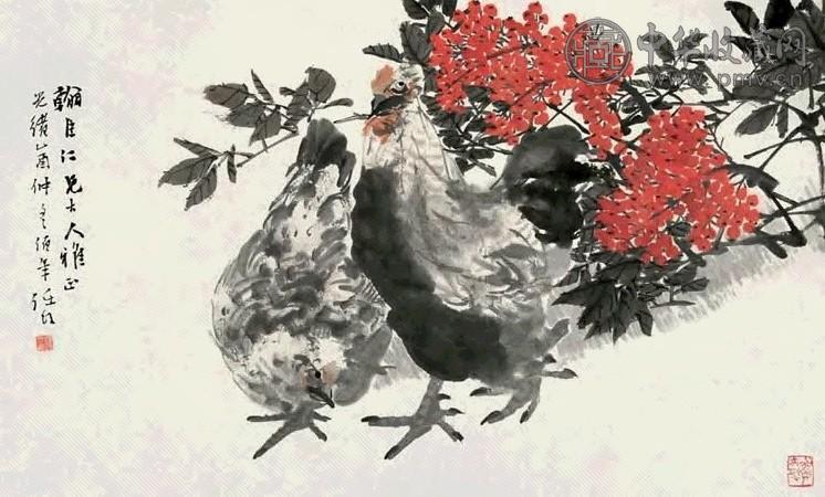 任伯年 1885年作 双喜图 镜心 设色纸本