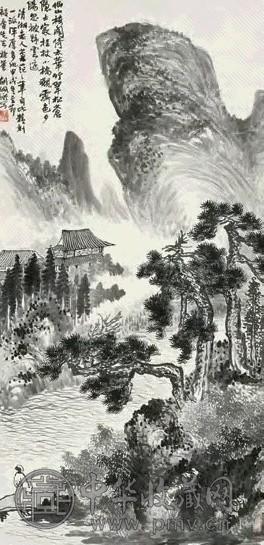 胡佩衡 1934年作 仙山楼阁图 立轴 水墨纸本
